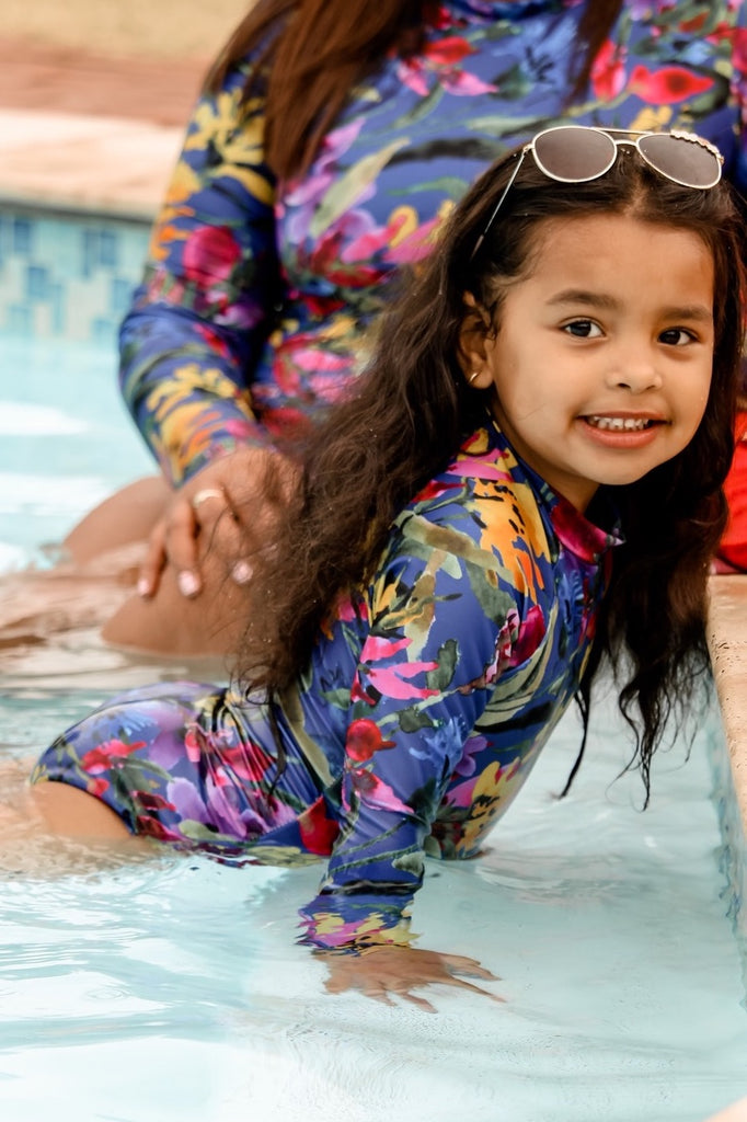 Matching mommy and me longsleeve bathing suits