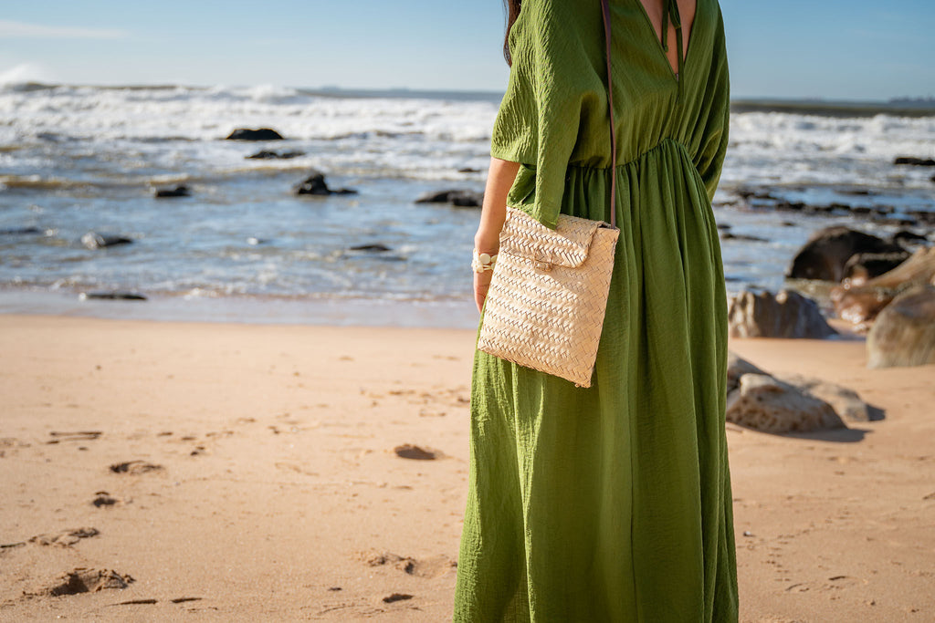 Ilala Handwoven Handbag with Leather Straps
