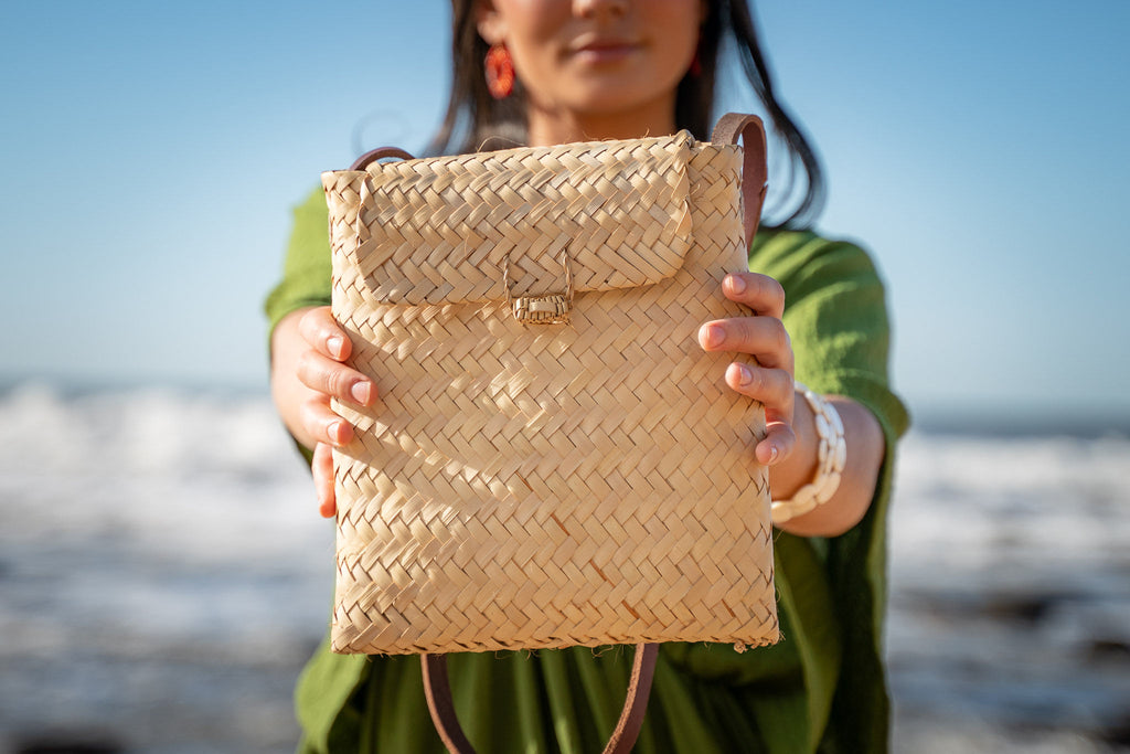 Ilala Handwoven Handbag with Leather Straps