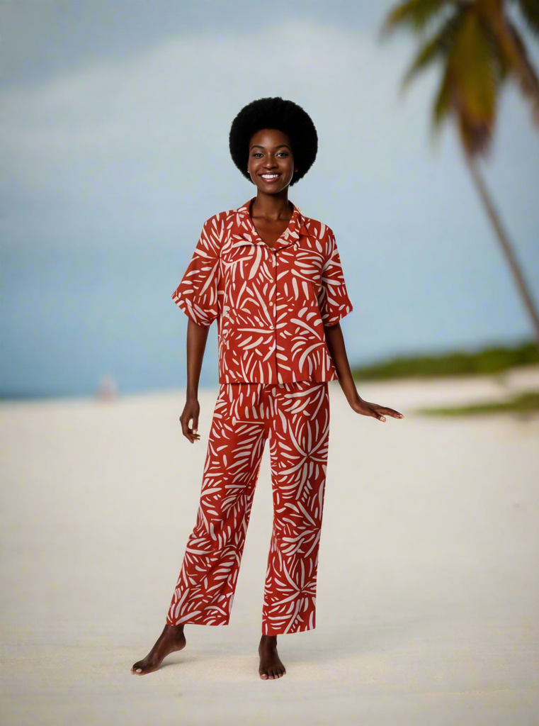 Rusty Palm Short Sleeve Collared Shirt