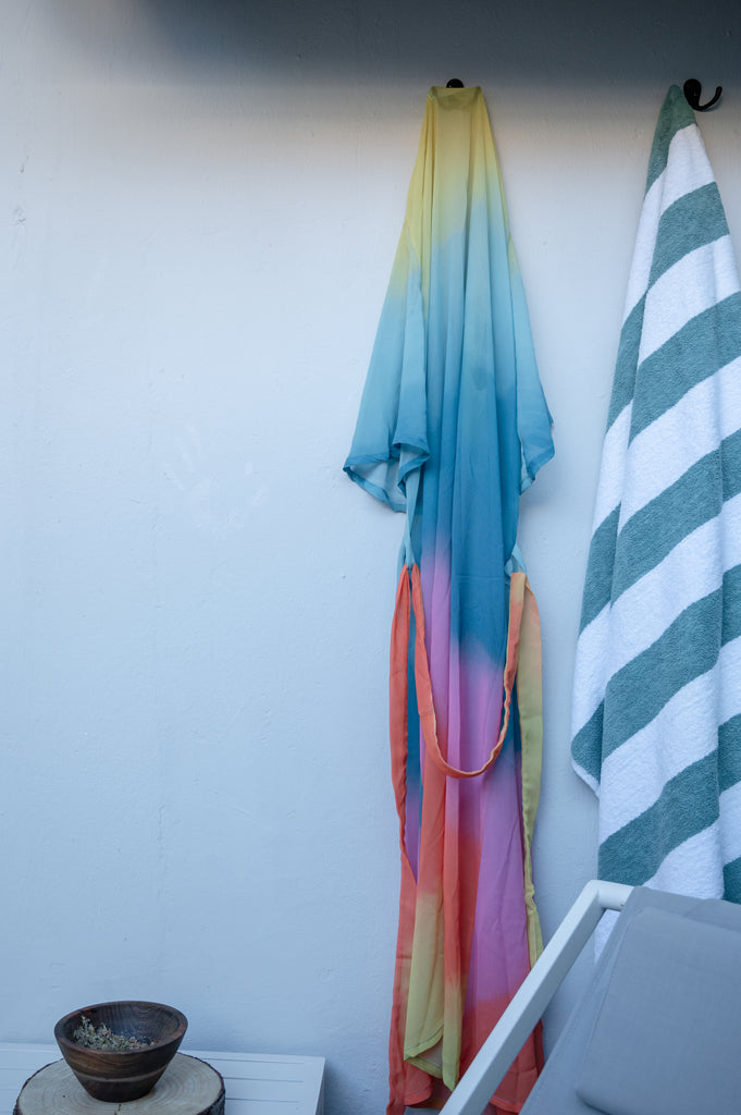 Ombre Storm Short Sleeve Robe Dress