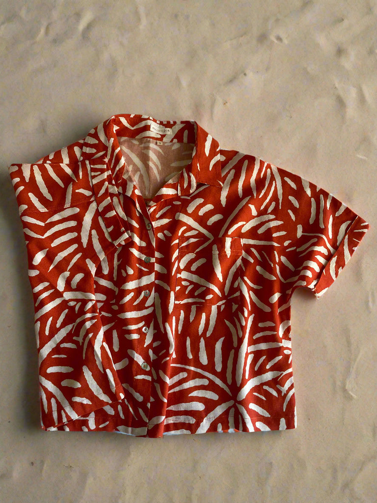 Rusty Palm Short Sleeve Collared Shirt
