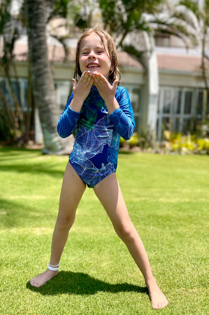 Azure Kiddies Longsleeve Swimsuit