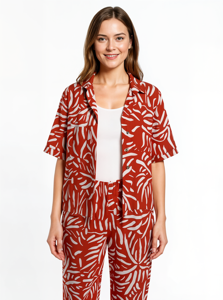 Rusty Palm Short Sleeve Collared Shirt