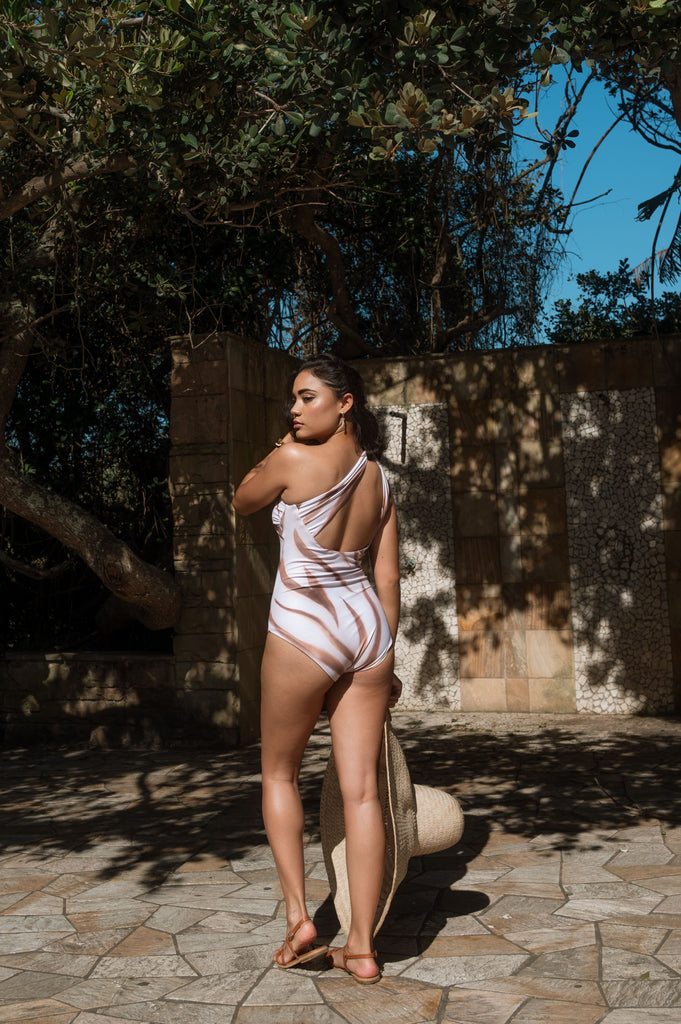 Ivory Dreams One Shoulder One Piece Swimsuit