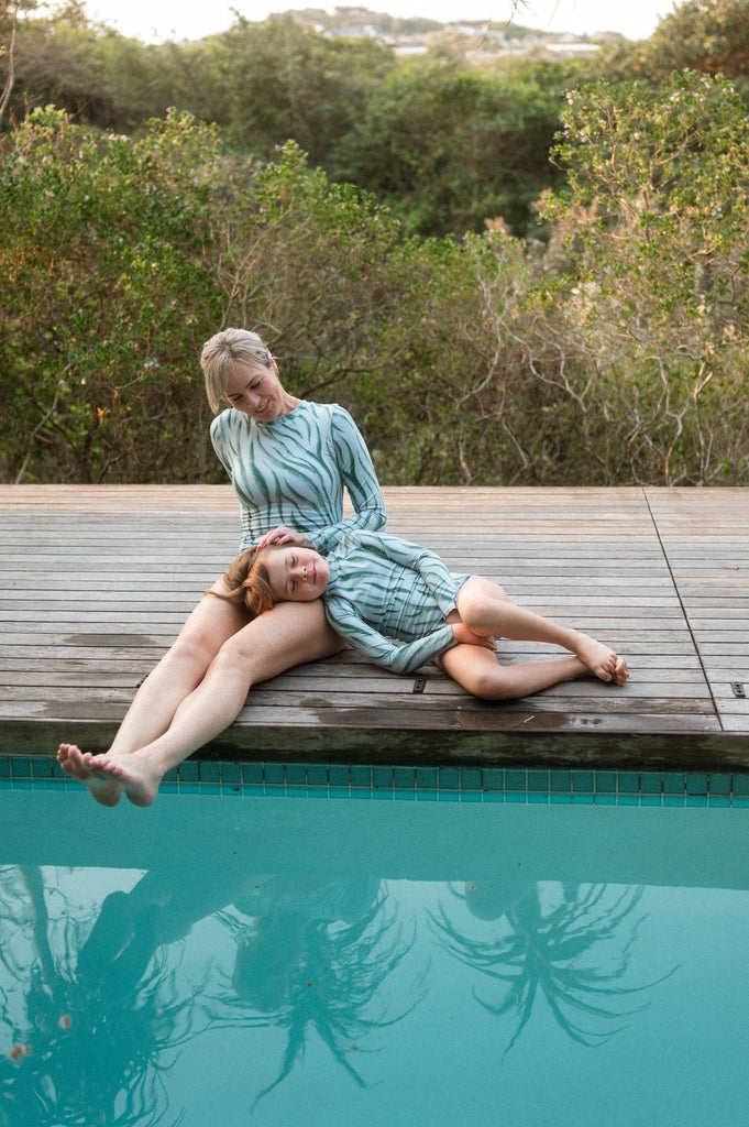 Savanna Green Long Sleeve Swimsuit - ON PRE-ORDER