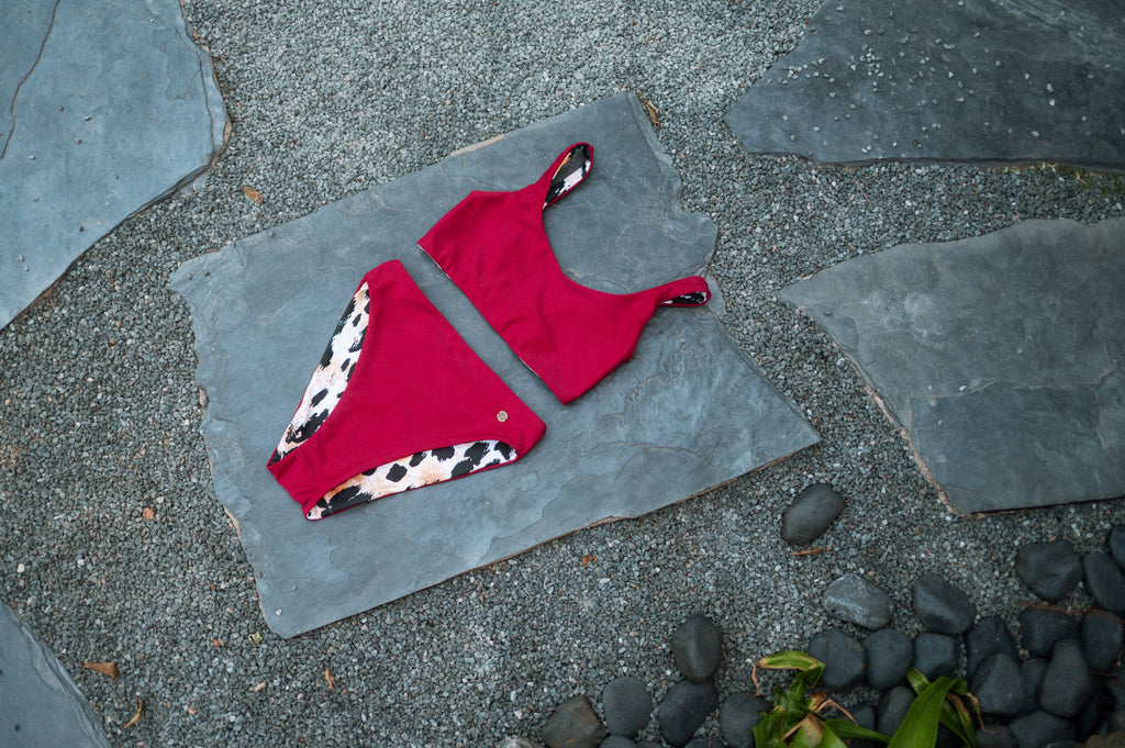 Crimson Leopard Reversible High-Leg Bottoms