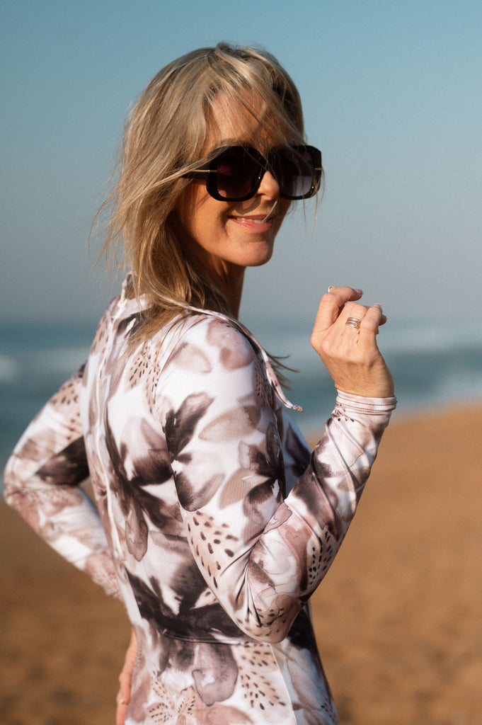 Classic Isle of Bloom Long Sleeve Swimsuit - Artist Print