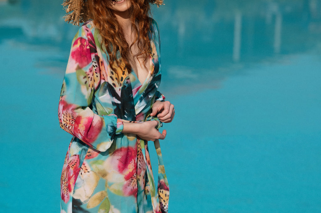 Isle of Bloom Robe Dress - Artist Print