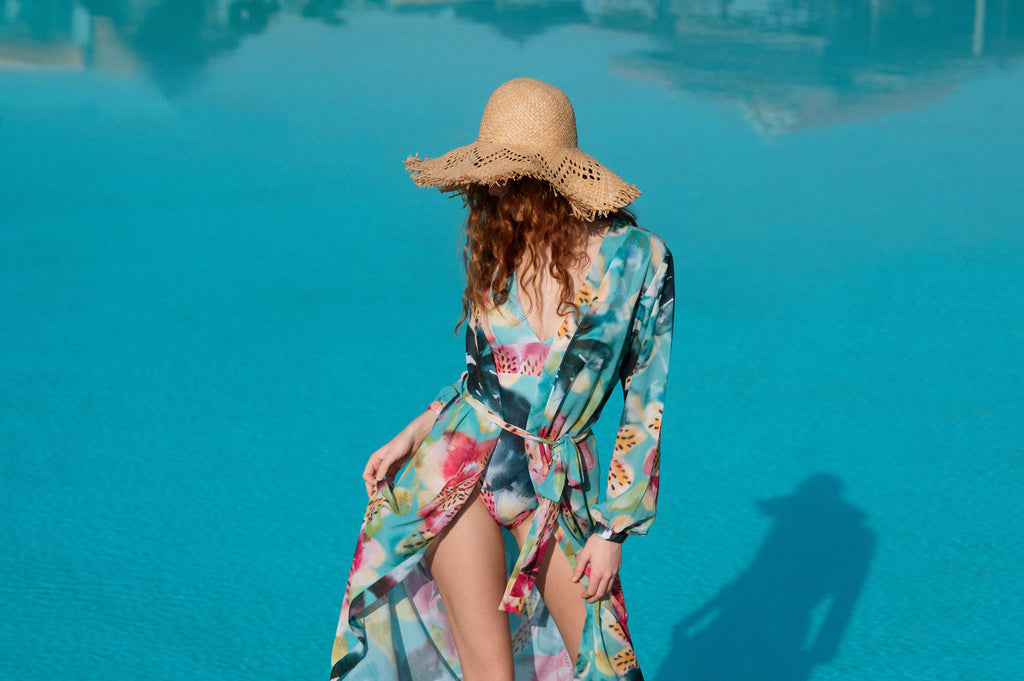LONG TORSO Isle of Bloom Reversible V-Neck One Piece Swimsuit - Artist Print