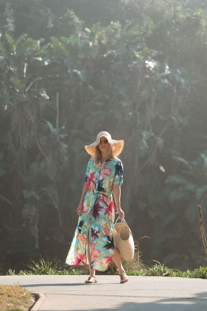 Isle of Bloom Dropped Shoulder Shirt Dress & Cover Up - Artist Print