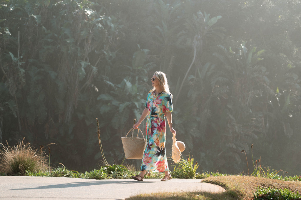 Isle of Bloom Dropped Shoulder Shirt Dress & Cover Up - Artist Print