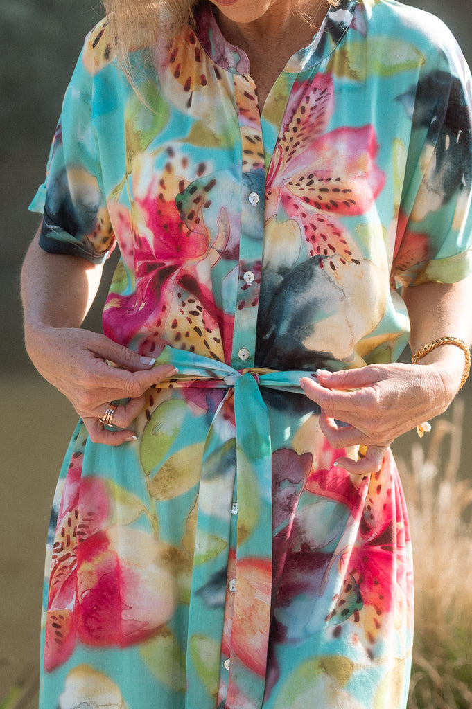 Isle of Bloom Dropped Shoulder Shirt Dress & Cover Up - Artist Print