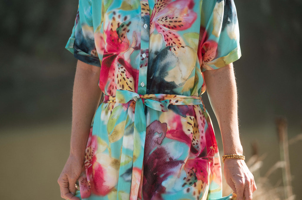 Isle of Bloom Dropped Shoulder Shirt Dress & Cover Up - Artist Print