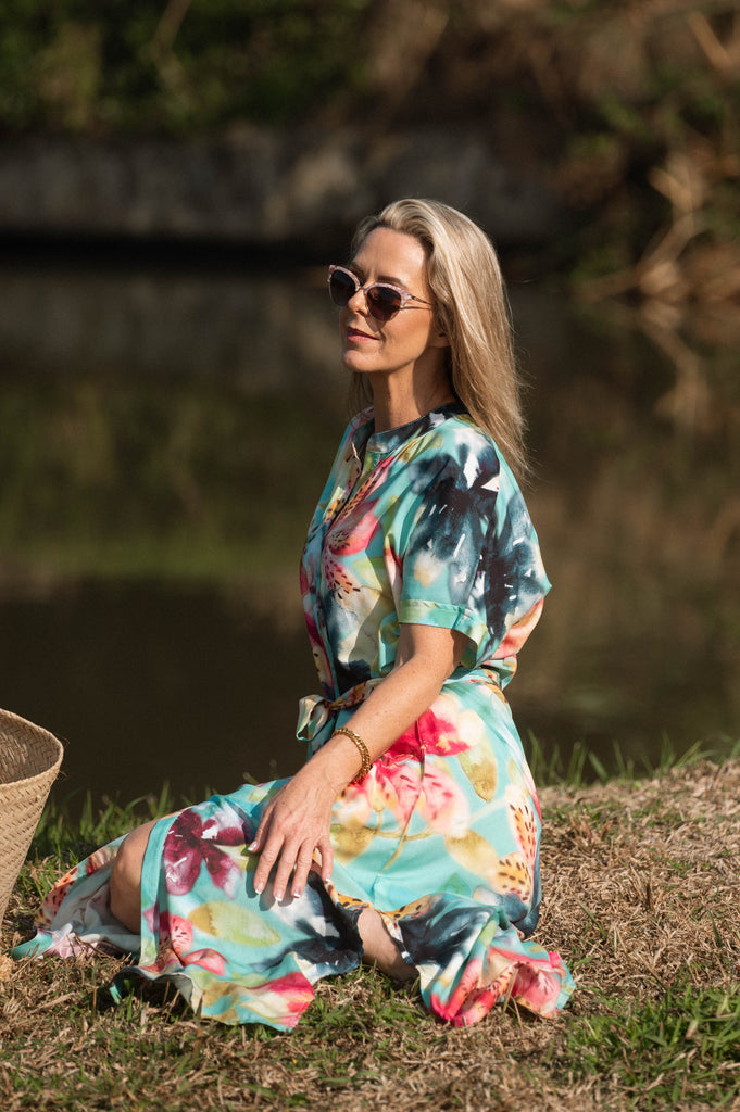 Isle of Bloom Dropped Shoulder Shirt Dress & Cover Up - Artist Print